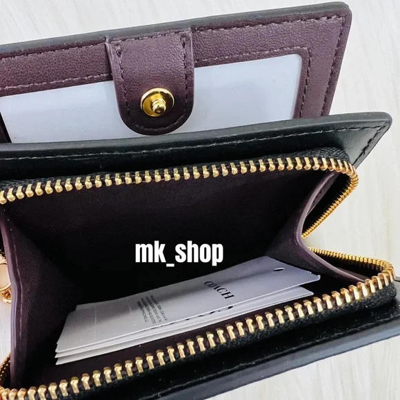 COACH Snap Wallet Signature Canvas Fairytale Rose Print - Picture 8 of 16